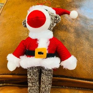 Christmas 🎄 Sock Monkey Santa 🎅 Ornament All Dressed Up And For Your Tree